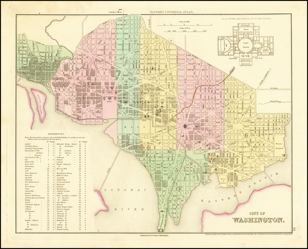 90-Washington, D.C. Map By Henry Schenk Tanner