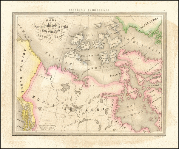 81-Polar Maps, Alaska, Canada and Western Canada Map By Francesco Marmocchi