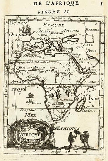 37-Africa and Africa Map By Alain Manesson Mallet