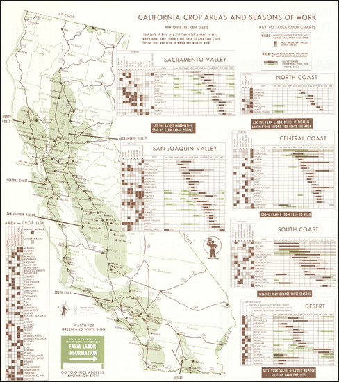 4-Pictorial Maps and California Map By California Department of Employment