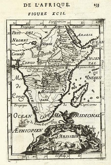 43-Africa, Africa, South Africa and East Africa Map By Alain Manesson Mallet