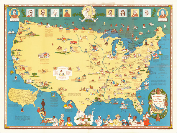 60-United States and Pictorial Maps Map By Louise E. Jefferson