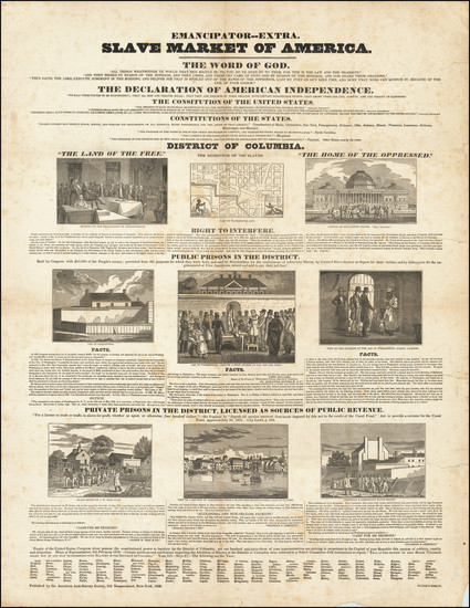 8-United States and Curiosities Map By American Anti-Slavery Society