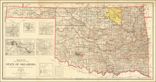 49-Oklahoma & Indian Territory Map By General Land Office