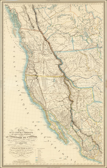 36-United States, Texas, Southwest, Rocky Mountains, Mexico and California Map By Eugene Duflot De