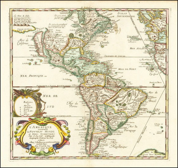 36-California as an Island and America Map By Pierre Du Val