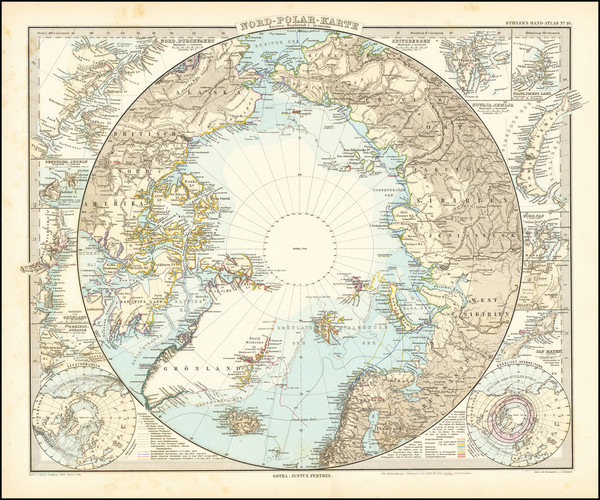 91-Polar Maps Map By Adolf Stieler