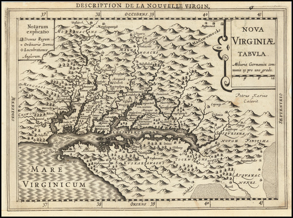 81-Mid-Atlantic, Maryland, Delaware, Southeast and Virginia Map By Johannes Cloppenburg