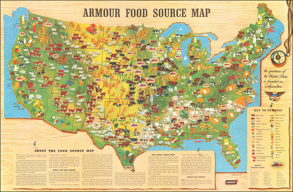 22-United States and Pictorial Maps Map By Armour & Co.