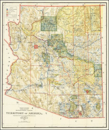89-Arizona Map By General Land Office