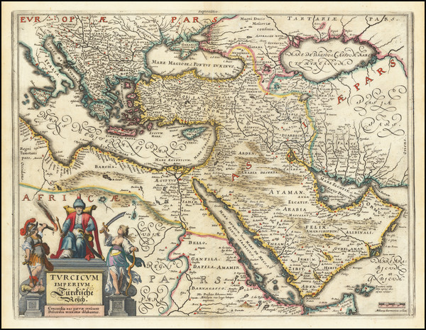 17-Turkey, Mediterranean, Middle East, Arabian Peninsula and Turkey & Asia Minor Map By Mattha