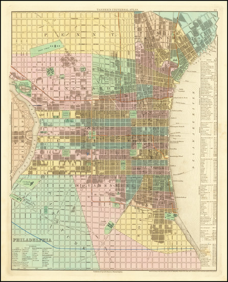 90-Pennsylvania and Philadelphia Map By Henry Schenk Tanner