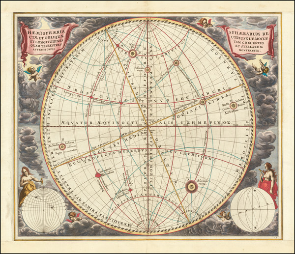 63-Celestial Maps Map By Andreas Cellarius