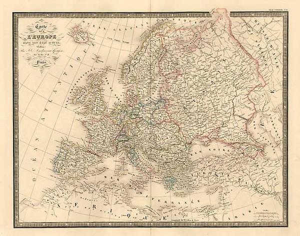 91-Europe and Europe Map By J. Andriveau-Goujon