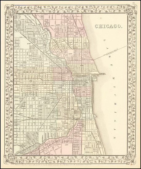 2-Illinois and Chicago Map By Samuel Augustus Mitchell Jr.