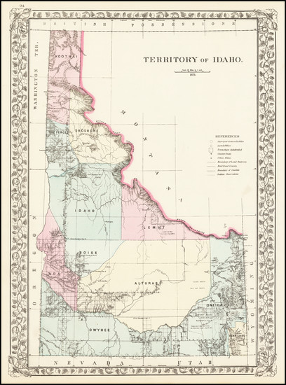 87-Idaho Map By Samuel Augustus Mitchell Jr.