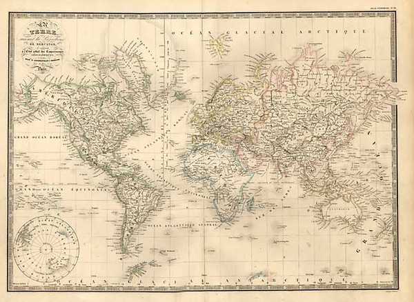 82-World, World and Polar Maps Map By J. Andriveau-Goujon