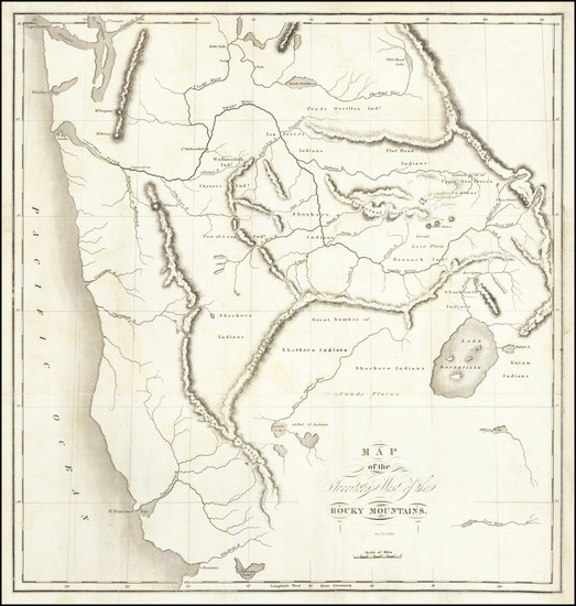 26-Rocky Mountains and California Map By Benjamin L.E. Bonneville