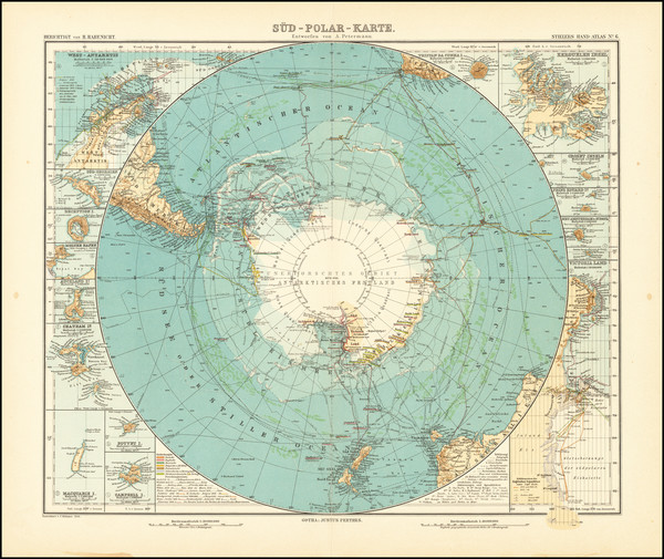 48-Polar Maps Map By Adolf Stieler