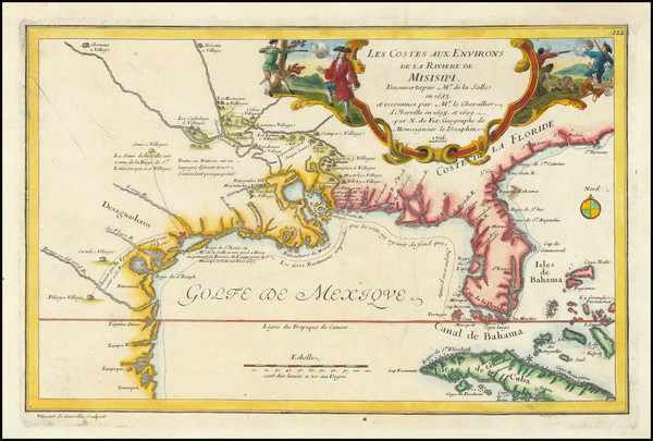 27-South, Southeast, Texas, Midwest and Southwest Map By Nicolas de Fer