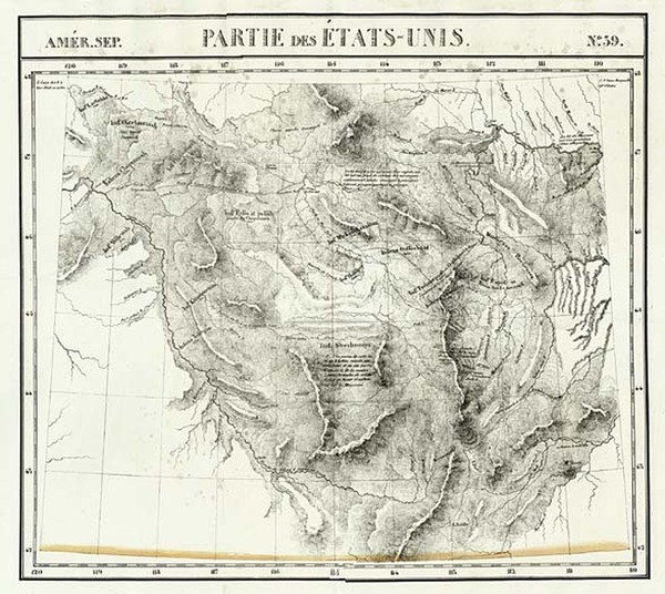 90-Rocky Mountains Map By Philippe Marie Vandermaelen