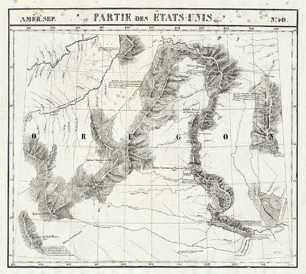 85-Plains and Rocky Mountains Map By Philippe Marie Vandermaelen