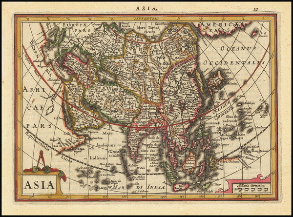 5-Asia Map By Jodocus Hondius / Gerard Mercator