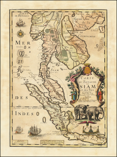 23-Southeast Asia Map By Pierre Du Val / Augustin  Dechaussé