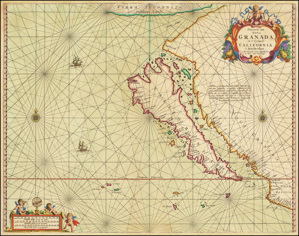 4-Southwest, North America, Baja California, Pacific and California Map By Johannes van Loon