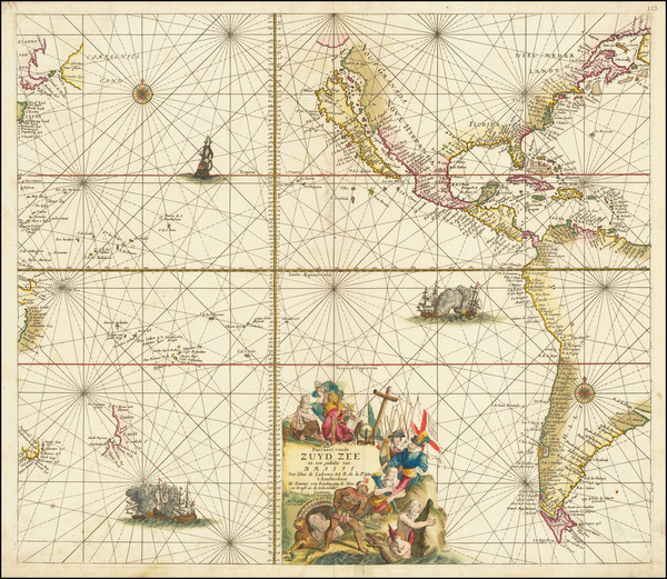 65-Pacific Ocean, Pacific, Australia, New Zealand, California as an Island and America Map By Joha