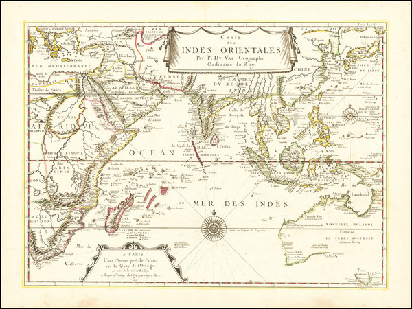 54-Indian Ocean, India, Southeast Asia, Philippines, Indonesia, East Africa and Australia Map By P