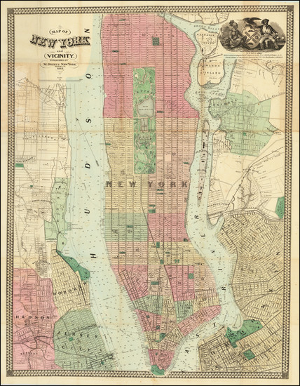 74-New York City Map By Matthew Dripps