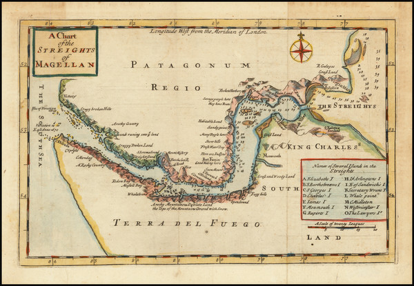 34-Argentina and Chile Map By Herman Moll