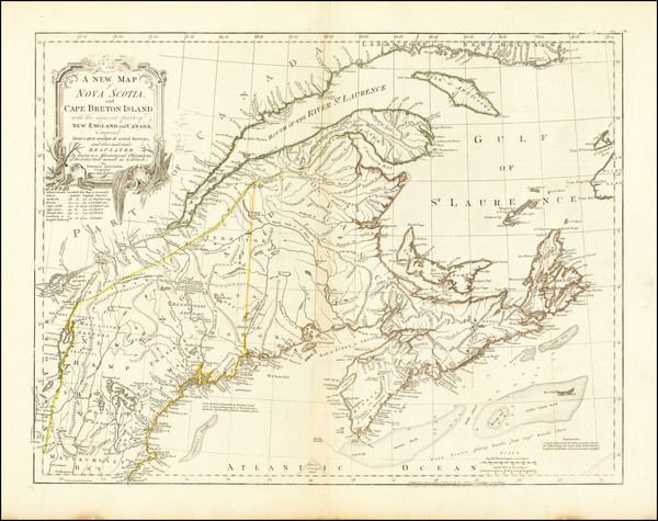 40-New England and Canada Map By Thomas Jefferys