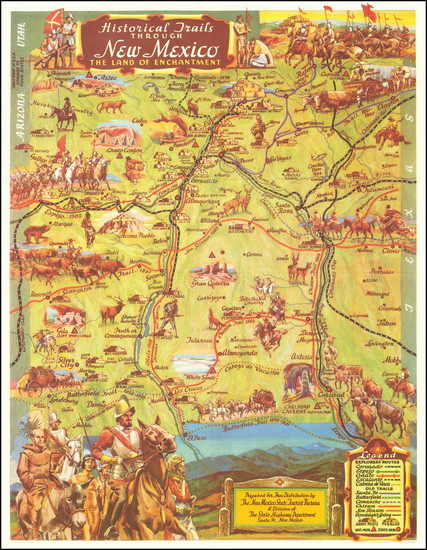 15-New Mexico and Pictorial Maps Map By Wilfred Stedman