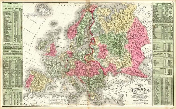 92-Europe and Europe Map By Cowperthwait, Desilver & Butler