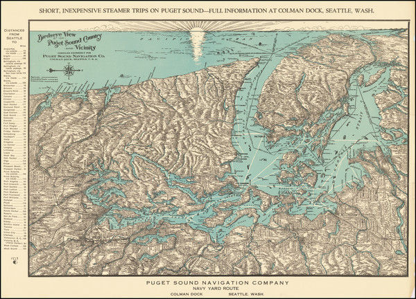 29-Washington, Pictorial Maps and Canada Map By Puget Sound Navigation Company