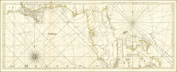 29-Florida, South, Louisiana, Alabama, Mississippi and Bahamas Map By Thomas Jefferys