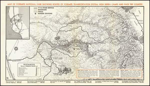 3-Pictorial Maps and Yosemite Map By Della Taylor Hoss