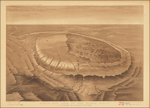 92-Plains, North Dakota, South Dakota and Wyoming Map By J.W. Powell