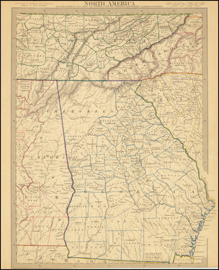 75-Alabama, Tennessee and Georgia Map By SDUK