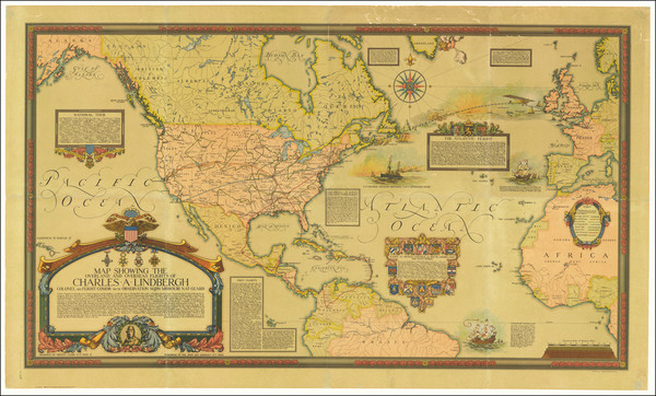 46-Atlantic Ocean, United States, North America and Pictorial Maps Map By Ernest Clegg