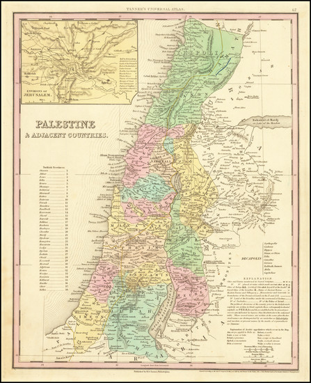 82-Holy Land Map By Henry Schenk Tanner