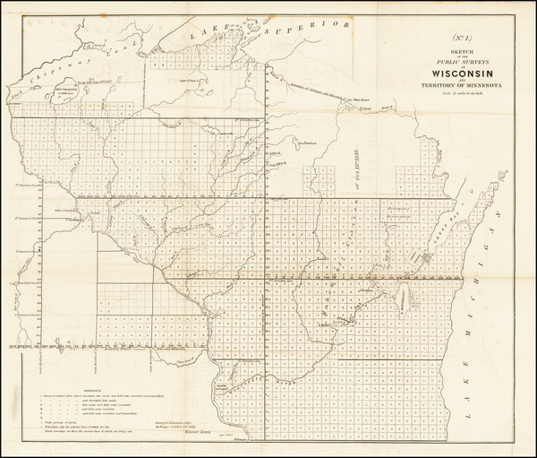 79-Minnesota and Wisconsin Map By General Land Office