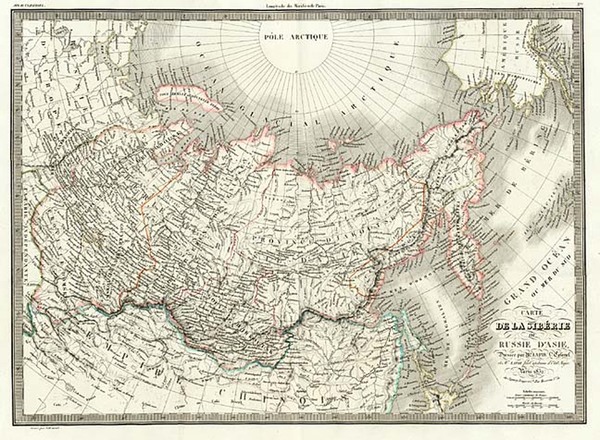 32-Alaska, Asia, Central Asia & Caucasus and Russia in Asia Map By Alexandre Emile Lapie