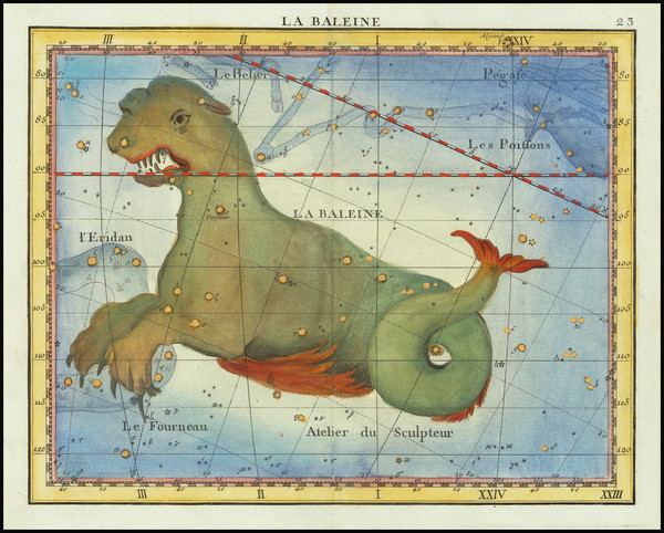 95-Celestial Maps Map By John Flamsteed / Jean Nicolas Fortin