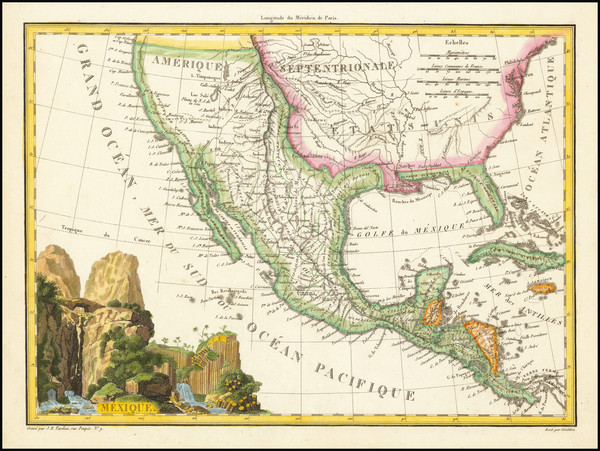 7-Southwest, Rocky Mountains, Mexico and California Map By Conrad Malte-Brun