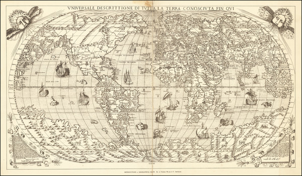 0-World Map By Paolo Forlani / Frederik Muller & Cy.