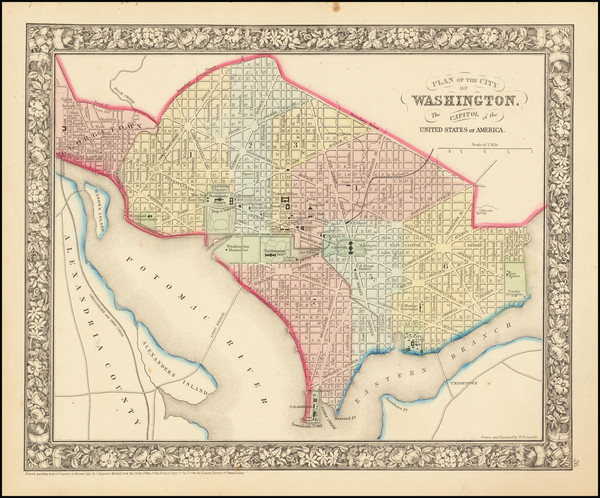 79-Washington, D.C. Map By Samuel Augustus Mitchell Jr.