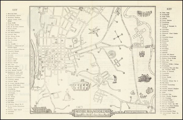 46-Mississippi and Pictorial Maps Map By James H. Downing